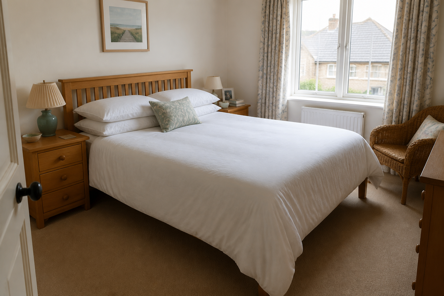 A freshly cleaned bedroom in a Luton home