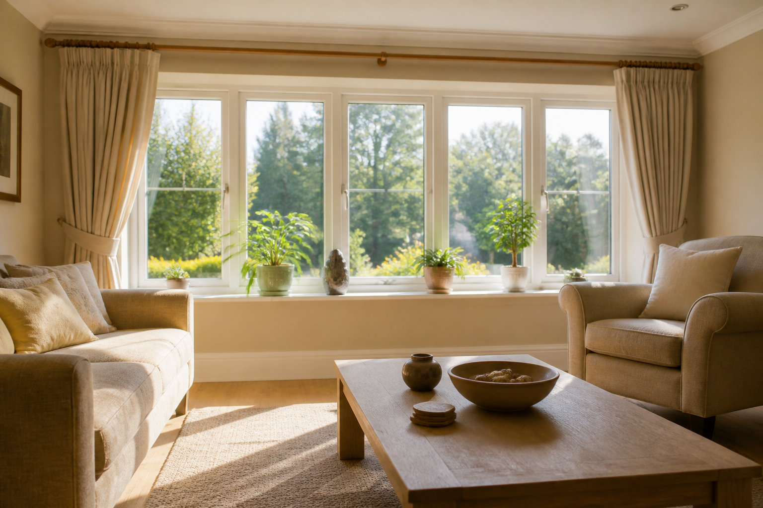 Bright living space that benefits from regular cleaning